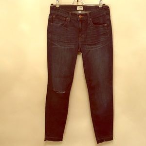 NWT J. Crew toothpick jeans with distressed knee